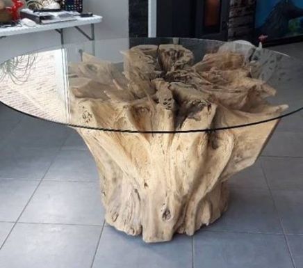 table basse tranche de bois de fresne