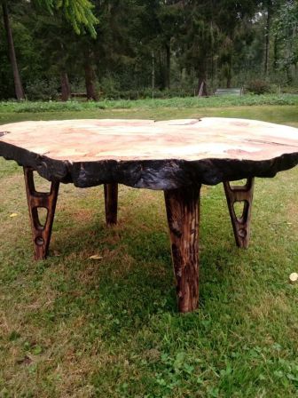 table basse tranche de bois de fresne